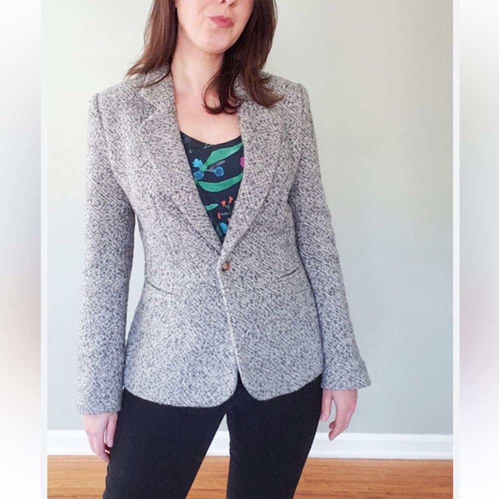 Zanella Women's Grey cotton linen Blazer Made in Italy office core Academic